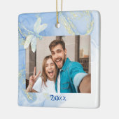 しかモダンしエレガントも青い金ゴールド旋回ドラゴンフライ セラミックオーナメント (左)