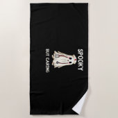 しか不気味し気にてTシャツは ビーチタオル (正面)