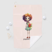 しか不気味し、可愛いゾンビキッド – 愛らしいマカブル ゴルフタオル (インサイチュ)