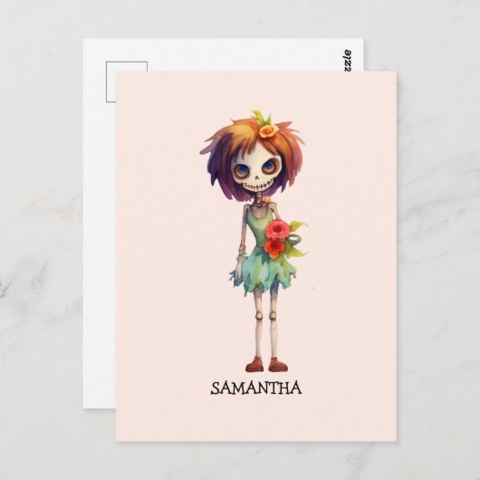 しか不気味し、可愛いゾンビキッド – 愛らしいマカブル ポストカード (正面/裏面)