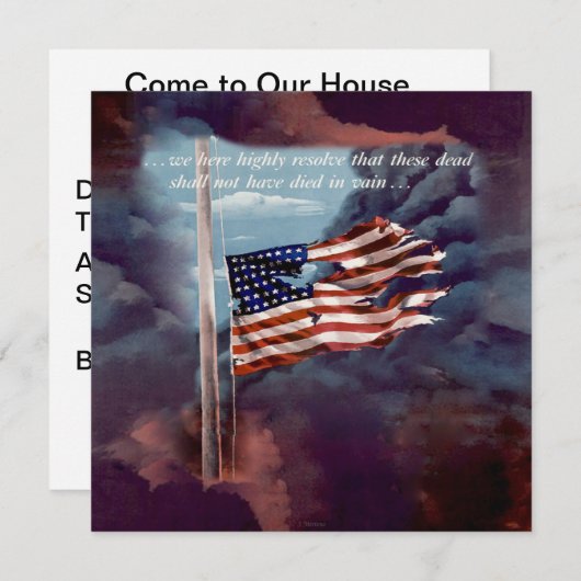 しか落ちたし煙忘れと引き裂かれた旗ではない 招待状 (正面/裏面)