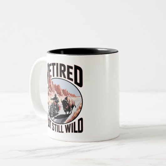 しか退職したし、まだ野生の西部の退職 ツートーンマグカップ (正面左)
