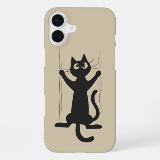 しがみつく黒猫 iPhoneケース (裏面)