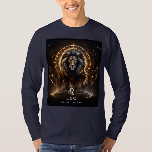 しし座、ホロスコープ、 Tシャツ (正面)