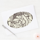 しだれガーディアンエンジェル墓地ステッカーシート 楕円形シール (封筒)