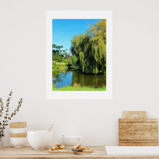 しだれ柳と湖 ポスター (キッチン)