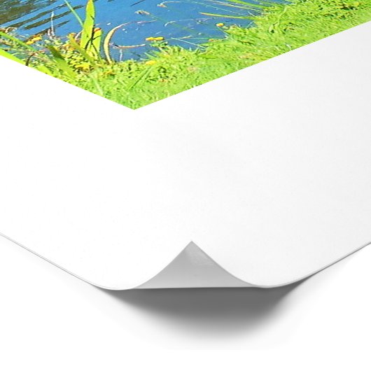 しだれ柳と湖 ポスター (角)