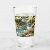 しだれ柳の中のカナダゲーゼ タンブラーグラス (裏面)