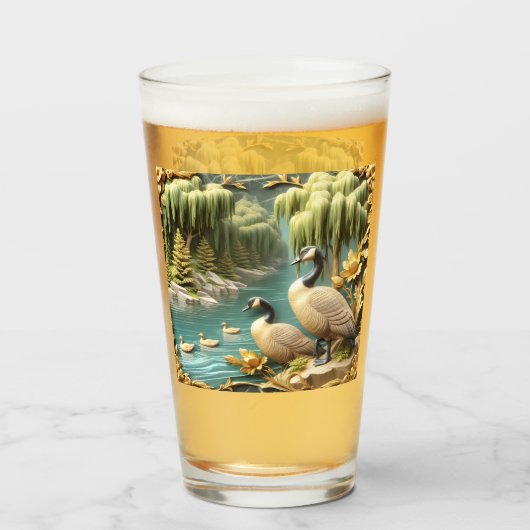 しだれ柳の中のカナダゲーゼ タンブラーグラス (ドリンク正面)