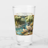 しだれ柳の中のカナダゲーゼ タンブラーグラス (正面)