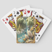 しだれ柳の中のカナダゲーゼ トランプ (裏面)