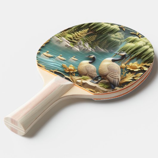 しだれ柳の中のカナダゲーゼ 卓球ラケット (正面アングル)