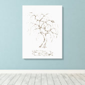 しだれ柳の指紋ツリー キャンバスプリント (インサイチュ (ウッドフロア))