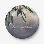 しだれ柳の木とメイソンの瓶のライトエレガント ペーパープレート (正面)