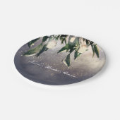 しだれ柳の木とメイソンの瓶のライトエレガント ペーパープレート (アングル)