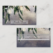 しだれ柳の木とメイソンの瓶のライトエレガント 名刺 (正面/裏面)