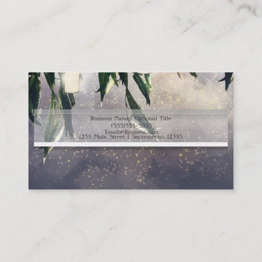 しだれ柳の木とメイソンの瓶のライトエレガント 名刺 (裏面)