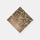 しだれ柳の木の枝ライツヴィンテージウェディング スタンダードカクテルナプキン (角)