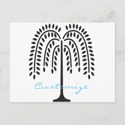 しだれ柳シルエットThunder_Cove ポストカード (正面)