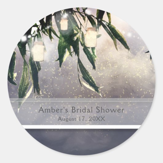 しだれ柳ツリー&メイソンジャイルライツパーティーの好意 ラウンドシール (正面)