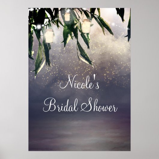 しだれ柳ツリー&メイソンジャイルライトバナー ポスター (正面)