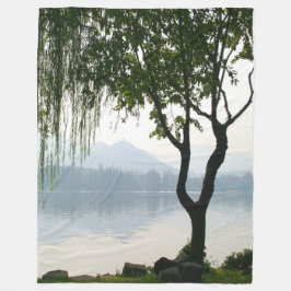 しだれ柳マウンテンビュー フリースブランケット