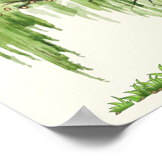 しだれ柳結婚の座席表36"x24" ポスター (角)