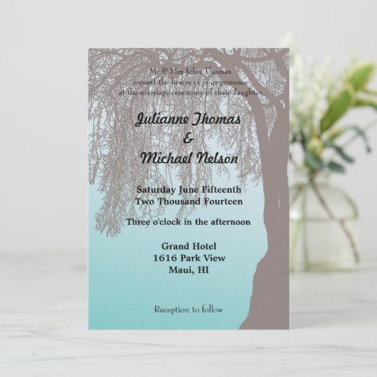 しだれ柳結婚の木 招待状 (スタンド正面)