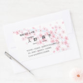 しだれ桜イラスト入り名刺シール,名刺シール 長方形シール (封筒)