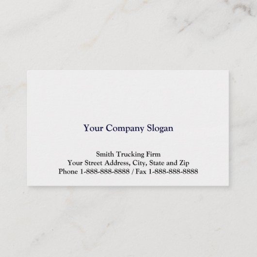 しっかりした名刺をトラックで運んでいるトラックの運転手 名刺 (裏面)