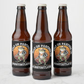 しっかりつかまって パートナー!刺激に耐えるカウボーイカエル ビールラベル (ボトル)