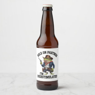 しっかりつかまって パートナー 私は過剰刺激のカウボーイカエル ビールラベル
