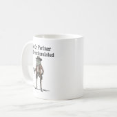 しっかり待って、過剰刺激だよ、カウボーイカエル コーヒーマグカップ (正面左)