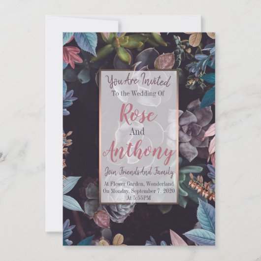 しっとりした模様 招待状 (正面)