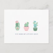 しっとりとしたサボテン　あなたの存在が私の人生をサボらせない ポストカード (正面)