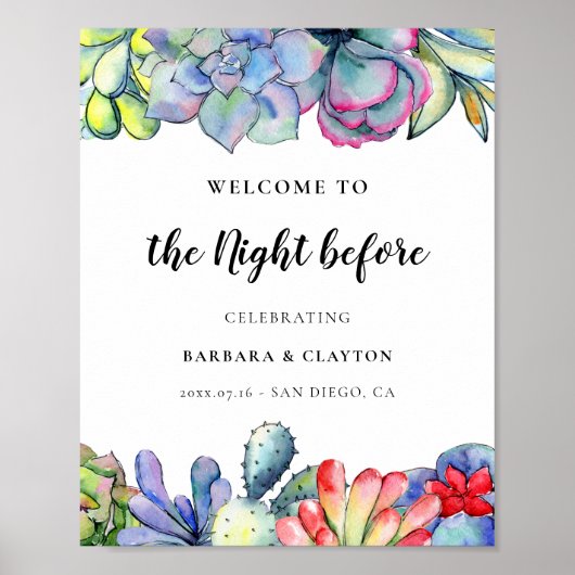 しっとりとしたサボテン Welcome to the night before ポスター (正面)