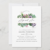 しっとりとした幾何学的なベイビーシャワーのお披露目パーティー 招待状 (正面)