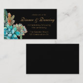 しっとりとした水彩画、黒い受付 エンクロージャーカード (正面/裏面)
