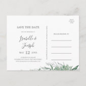 しっとりグリーン | 結婚式場案内ハガキ インビテーションポストカード (裏面)