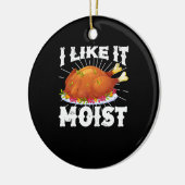 しっとり七面鳥の感謝祭おもしろいが好き セラミックオーナメント (左)