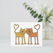 しっぽがカーブしたかわいいハート ポストカード (スタンド正面)