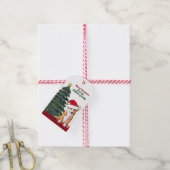 しっぽが可愛いコルギクリスマスドパーソナライズされたッグ ギフトタグ (より糸付き)