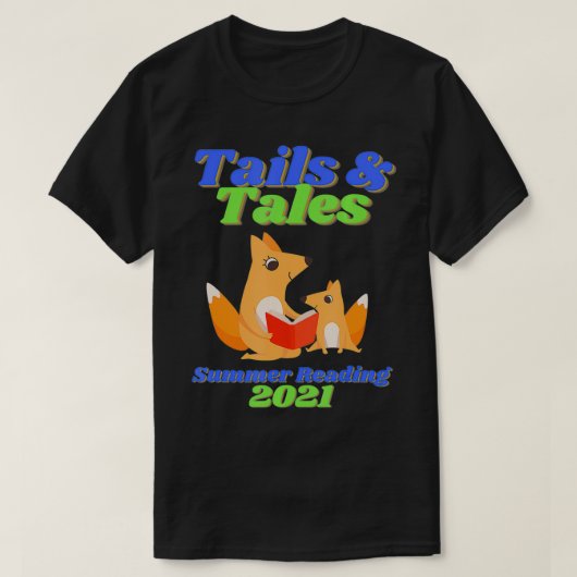 『しっぽと物語サ読マー2021 Fo family Libr』 Tシャツ (デザイン正面)