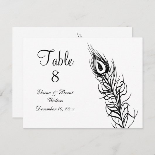 しっぽの羽のテーブル番号を振る(白) ポストカード (正面/裏面)