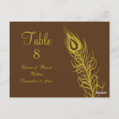 しっぽの羽のテーブル番号を振る（茶色） ポストカード (裏面)