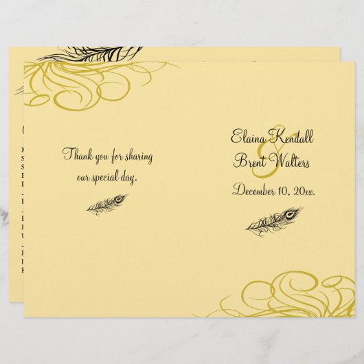 しっぽの羽を振る結婚式 プログラム(黄色) (正面/裏面)