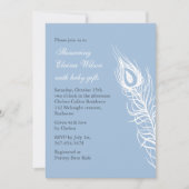 しっぽの羽を振る赤ちゃんシャワー招待状(青) 招待状 (正面)