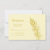 しっぽの羽を振るRSVP (茶色) 出欠カード (正面)