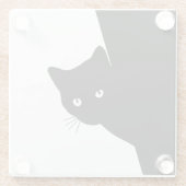 しっぽり黒猫 ガラスコースター (裏面)