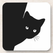しっぽり黒猫 コースター (正面)